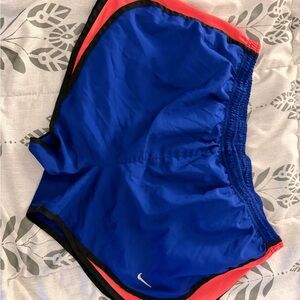 Nike Blue and Orange Women's Athletic Shorts